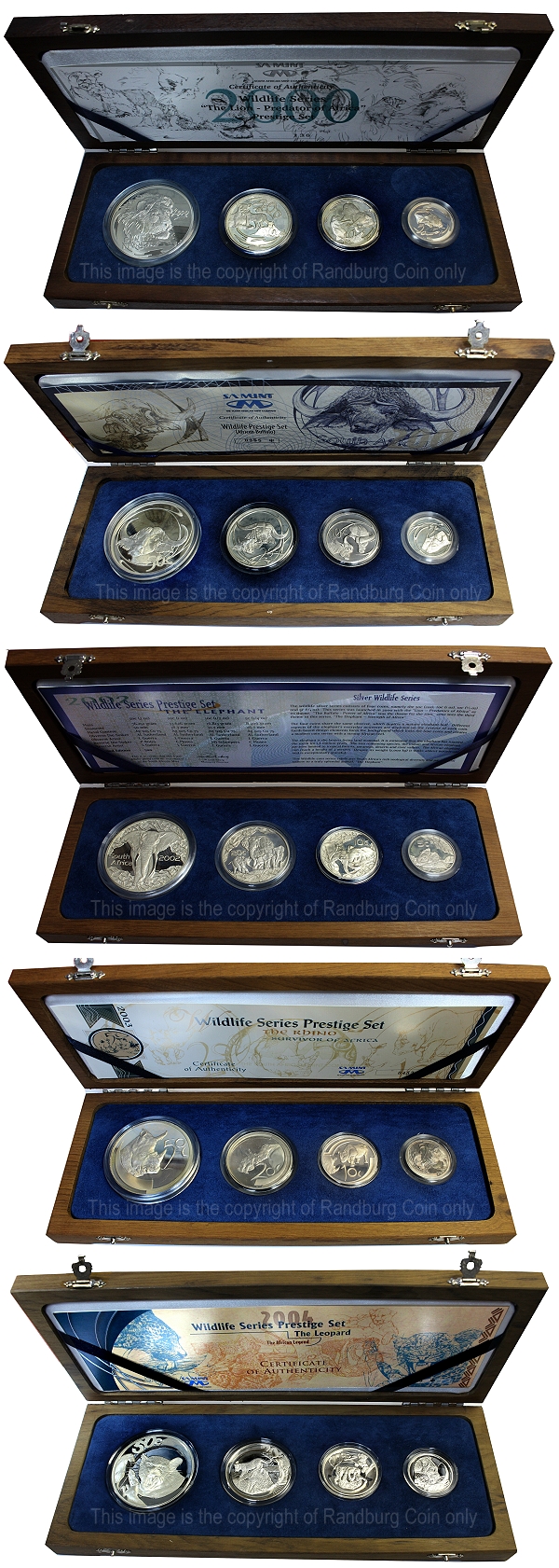 2000 to 2004 Silver Big Five Wildlife Prestige Series | RSA